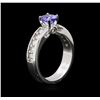 Image 3 : 0.82ct Tanzanite and Diamond Ring - 14KT White Gold