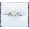 Image 5 : EGL Cert 2.08ctw Diamond and Sapphire Ring - Platinum