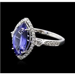 14KT White Gold 2.61ct Tanzanite and Diamond Ring