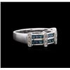 Image 1 : 14KT White Gold 0.98ctw Blue Diamond Ring