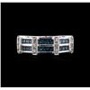 Image 2 : 14KT White Gold 0.98ctw Blue Diamond Ring
