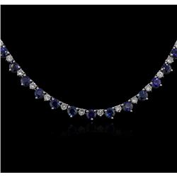 18KT White Gold 19.80ctw Sapphire and Diamond Necklace