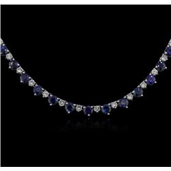 18KT White Gold 19.80ctw Sapphire and Diamond Necklace