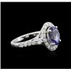 Image 1 : 2.00ct Tanzanite and Diamond Ring - 14KT White Gold
