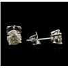 Image 2 : 14KT White Gold 1.36ctw Diamond Stud Earrings