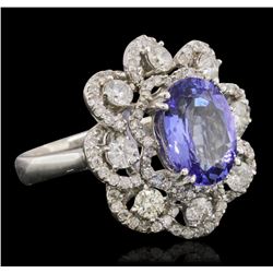 14KT White Gold 3.23ct Tanzanite and Diamond Ring