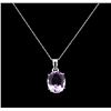 Image 2 : Crayola 7.90ct Pink Amethyst Pendant With Chain - 14K White Gold