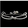 Image 1 : 2.55ctw Diamond Bangle Bracelet - 14KT White Gold