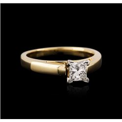 14KT Yellow Gold and Platinum 0.57ct Diamond Solitaire Ring