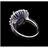 Image 3 : 4.04ct Tanzanite and Diamond Ring - 14KT White Gold