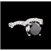 Image 1 : 14KT White Gold 3.11ctw Black Diamond Ring