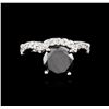 Image 2 : 14KT White Gold 3.11ctw Black Diamond Ring