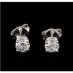 1.32ctw Diamond Solitaire Earrings - 14KT White Gold