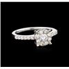 Image 1 : 14KT White Gold 0.58ctw Diamond Ring