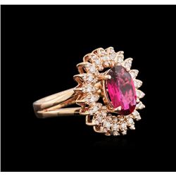 1.99ct Ruby and Diamond Ring - 14KT Rose Gold