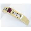 Image 6 : 0.16ct Ruby and Diamond Ring - 14KT Yellow Gold