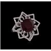 Image 1 : 14KT White Gold 11.02ct Ruby and Diamond Ring