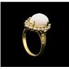 Image 4 : 3.10ct Opal and Diamond Ring - 14KT Yellow Gold