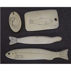 FOUR ESKIMO IVORY ITEMS