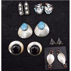 SIX PAIR OF NAVAJO EARRINGS