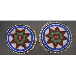 TWO PLAINS BEADED ROSETTES