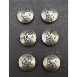 SIX NAVAJO BUTTON COVERS