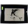 Image 1 : SIGNED FABRIC MATTED FRAMED PEN ART