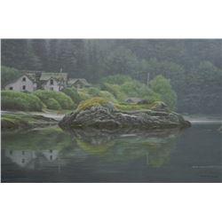 ROBERT BATEMAN "POTLATCH VILLAGE" WITH COA