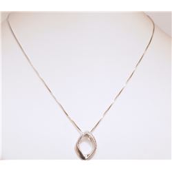 #17-STERLING SILVER DIAMOND NECKLACE (1.89G)