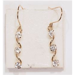 #18-STERLING SILVER CUBIC ZIRCONIA TEAR DROP