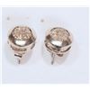 Image 2 : #19-STERLING SILVER DIAMOND EARRINGS W/ COA