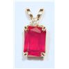 Image 1 : #23-10KT GOLD RUBY DIAMOND PENDANT W/ COA