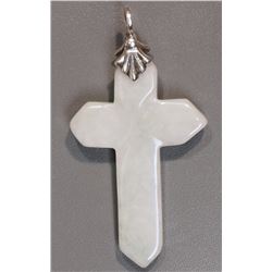 #25-STERLING SILVER JADE PENDANT