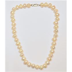 #26-NATURAL FRESHWATER PEARL NECKLACE W/ COA