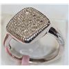 Image 1 : #28-STERLING SILVER  DIAMOND RING W/ COA