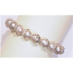 #31-NATURAL FRESHWATER PEARL BRACELET W/ COA