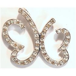 #34-STERLING SILVER DIAMOND PENDANT W/ COA