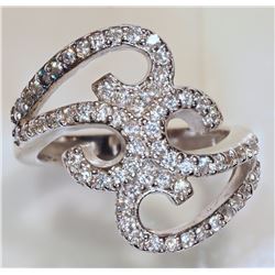 #41-STERLING SILVER  CUBIC ZIRCONIA RING