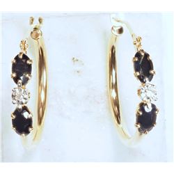 #45-9KT GOLD SAPPHIRE  EARRING W/ COA