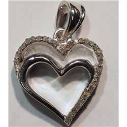 #48-STERLING SILVER DIAMOND PENDANT