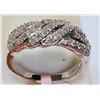 Image 1 : #49-STERLING SILVER DIAMOND RING  W/ COA