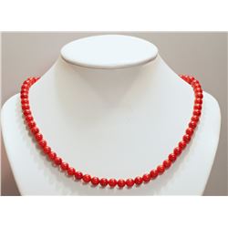 #50-MAGNETIC CLASP POLY CORAL NECKLACE