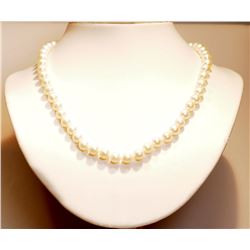 #4-NATURAL PEARL NECKLACE WITH COA