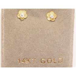 #5-14KT GOLD CUBIC ZIRCONIA & MOTHER OF PEARL