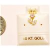 Image 1 : #13-10KT GOLD CUBIC ZIRCONIA FLOWER PENDANT