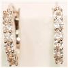 Image 1 : #21-STERLING SILVER GENUINE WHITE TOPAZ HOOP