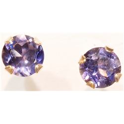 #23-10KT GOLD IOLITE EARRINGS (0.80CT)