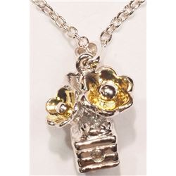 #26-RHODIUM PLATED STERLING SILVER DIAMOND