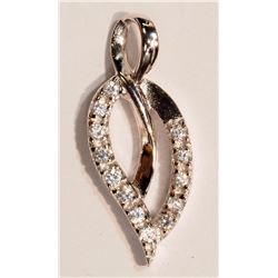 #44-STERLING SILVER CUBIC ZIRCONIA PENDANT