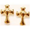 Image 1 : #45-14KT GOLD CROSS EARRINGS BABY JEWELLERY